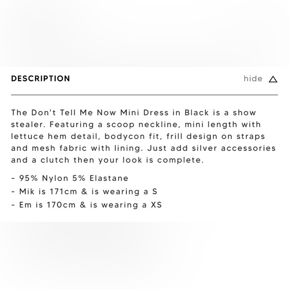 NWT White Fox Mini Black Dress - Picture 4 of 4